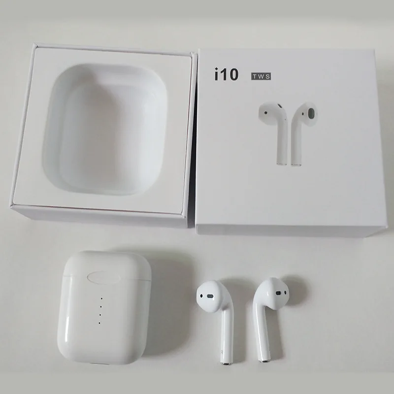 

Original i10 TWS Wireless Earbuds 5.0 Airpod Bluetooth Earphone Sport Touch Headset Handsfree with charging box Ear Buds