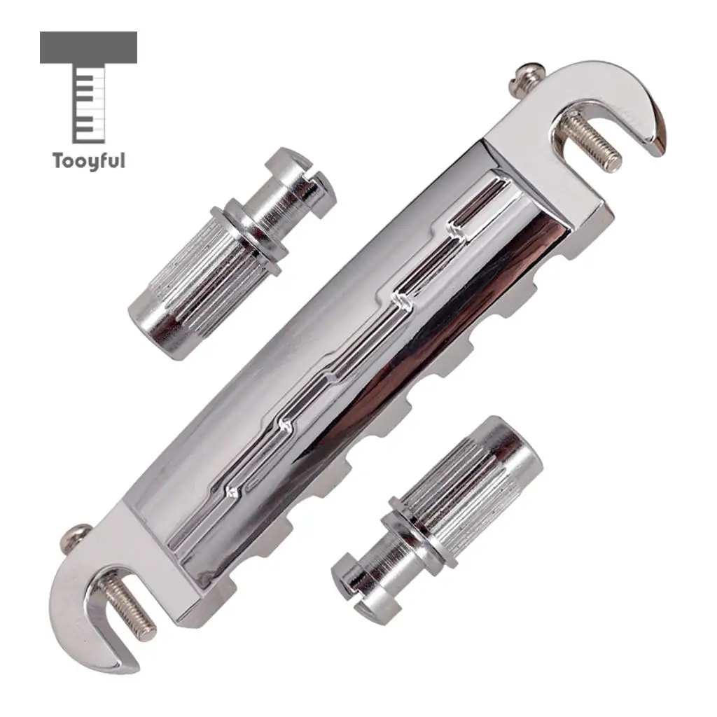 Tooyful Compensated Wraparound Bridge Tailpiece with Studs for LP Style Guitar Parts Accessories