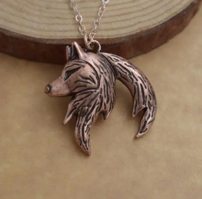 Санлан волк ожерелье Инь Янь его и ее переплетение пара волк ожерелье подарок - Окраска металла: 02