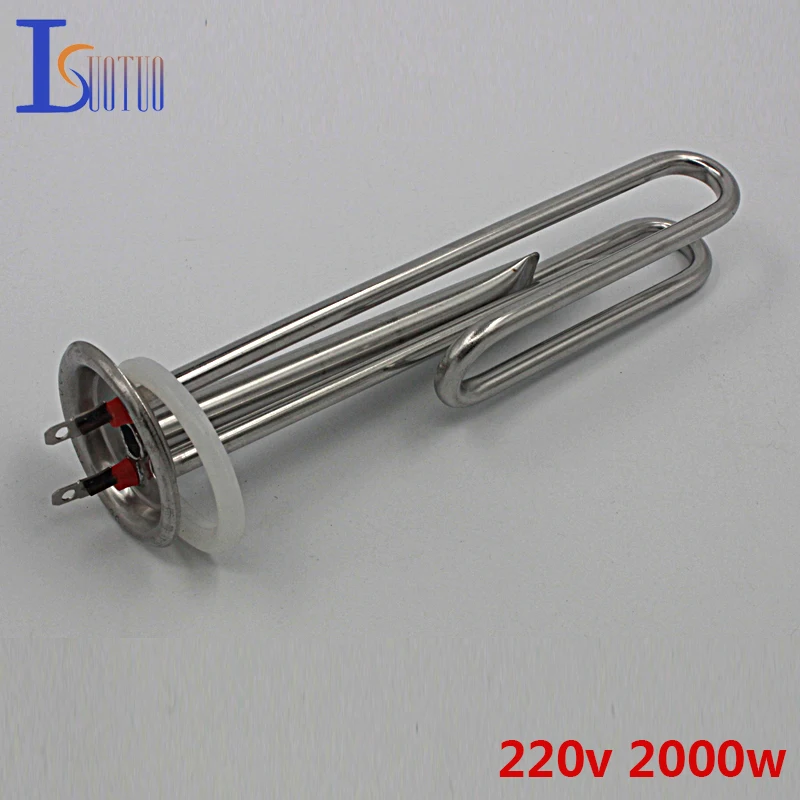 Image 215mm*63mm 220v 2000w electric heating tube with temperature control hole heating element boiler stainless steel