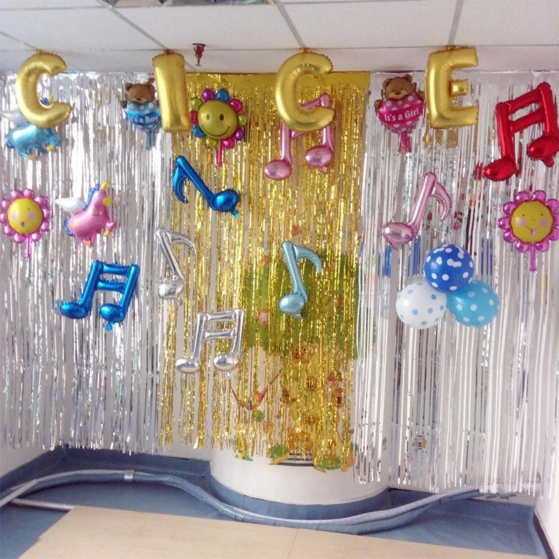 Metallic Foil Curtain Wedding Decoration Backdrop Foil Fringe Tinsel
