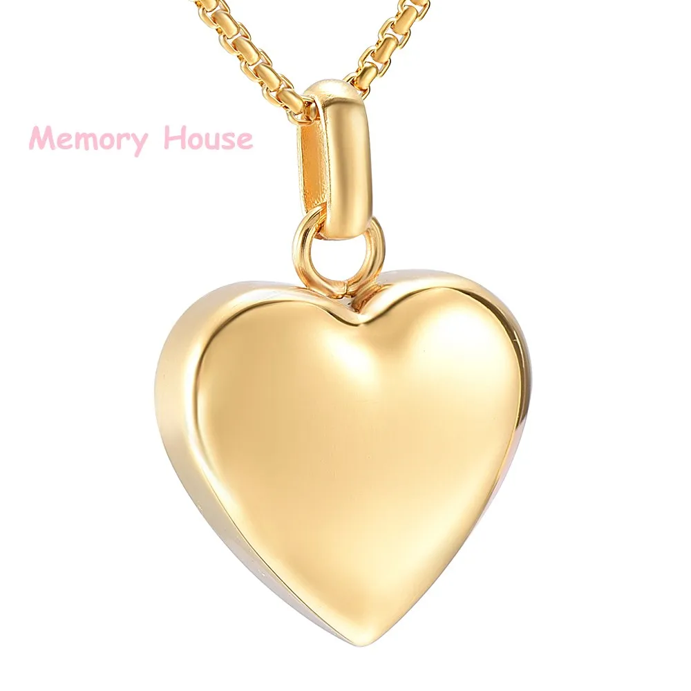 JJ8455 High Polished Solid Stainless Steel Heart Cremation Jewelry Hold