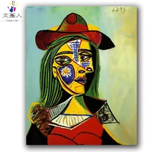 Diy раскрасок картины по номерам Пикассо знаменитые абстрактные картины по номерам женщина со шляпой 40x50 diy фото рамки