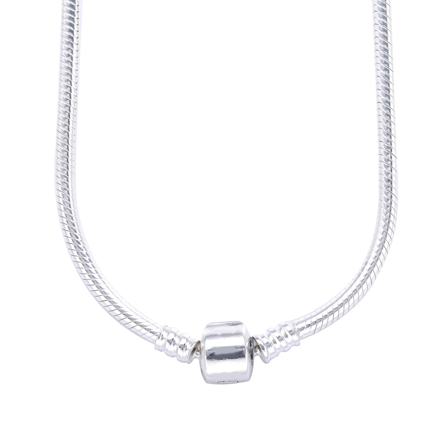 

Authentic 925 Sterling Silver Pandora Necklace Lobster Barrel Clasp Necklace For Women Wedding Party Gift Fit Lady Jewelry