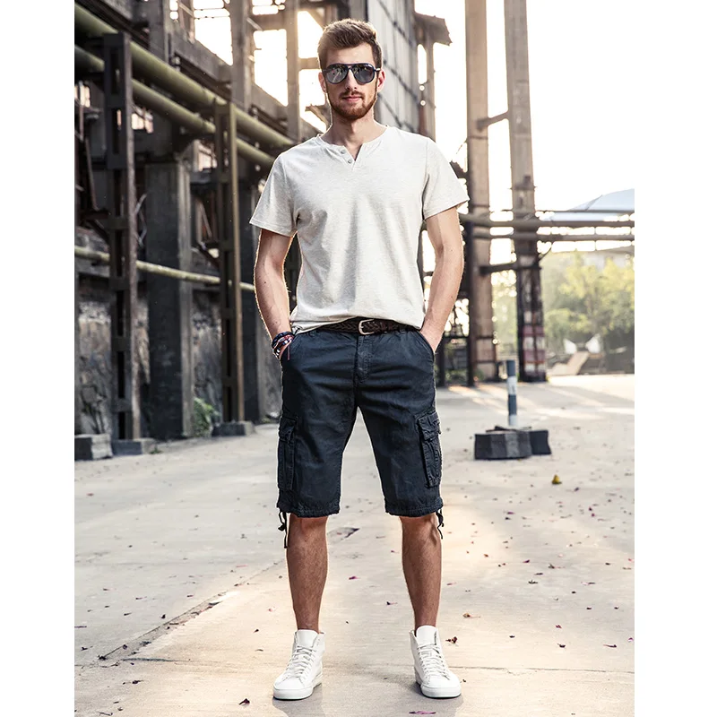 Men Casual Short 2018 Summer Cotton Section Mens Cargo Shorts Plus Size
