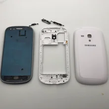 Полный корпус для samsung Galaxy S3 mini GT-i8190 i8190 передняя рамка+ средняя рамка+ крышка батареи запасные части