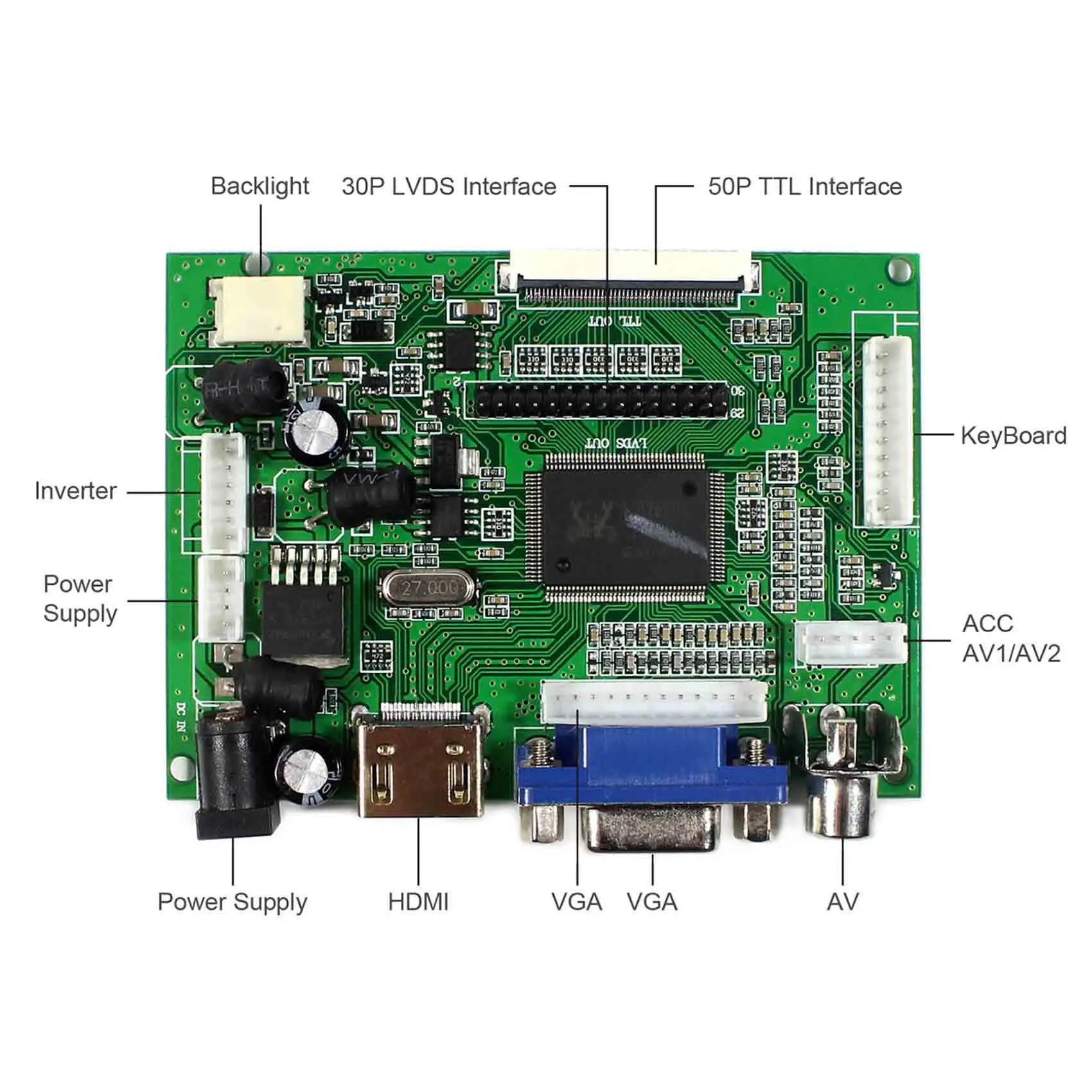 HDMI VGA 2AV ЖК-плата контроллера работает для 15,6 дюймов lp156wh1 ltn156at01 n156b3 1366x768 lcd