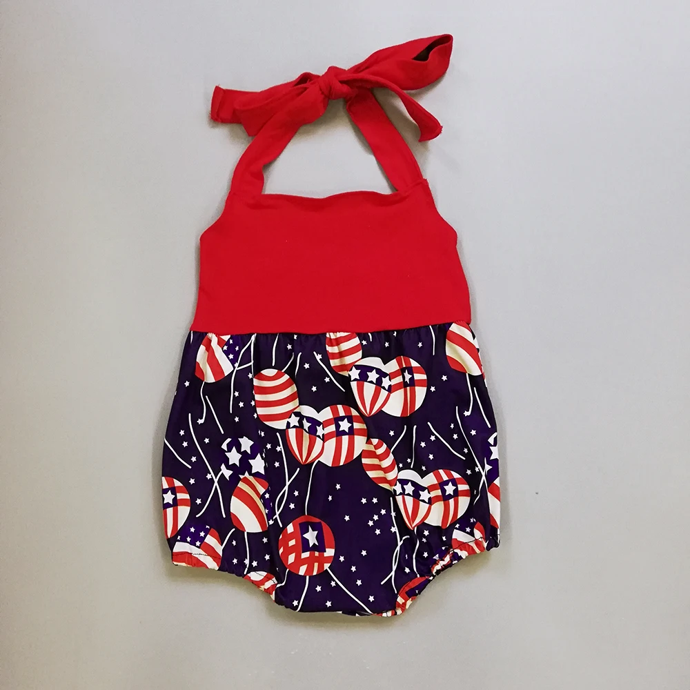 

Baby Girl Romper Summer CONICE NINI Red sling balloon flag pattern festive cute baby romper kid clothes GPF904-555