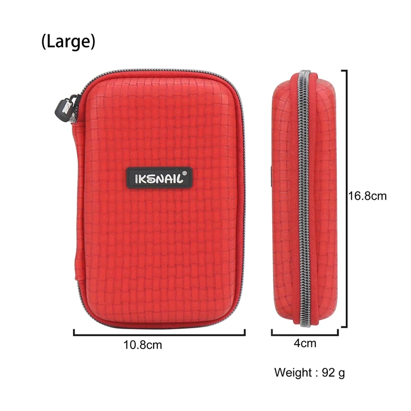 IKSNAIL Shockproof Hard Drive Carrying Earphone Case Pouch Bags For 3 Size Portable External HDD Power Bank Cable Accessories