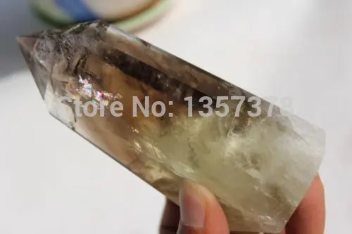 

huij 0087 A++ NATURAL Citrine Smokey QUARTZ CRYSTAL WAND POINT HEALING