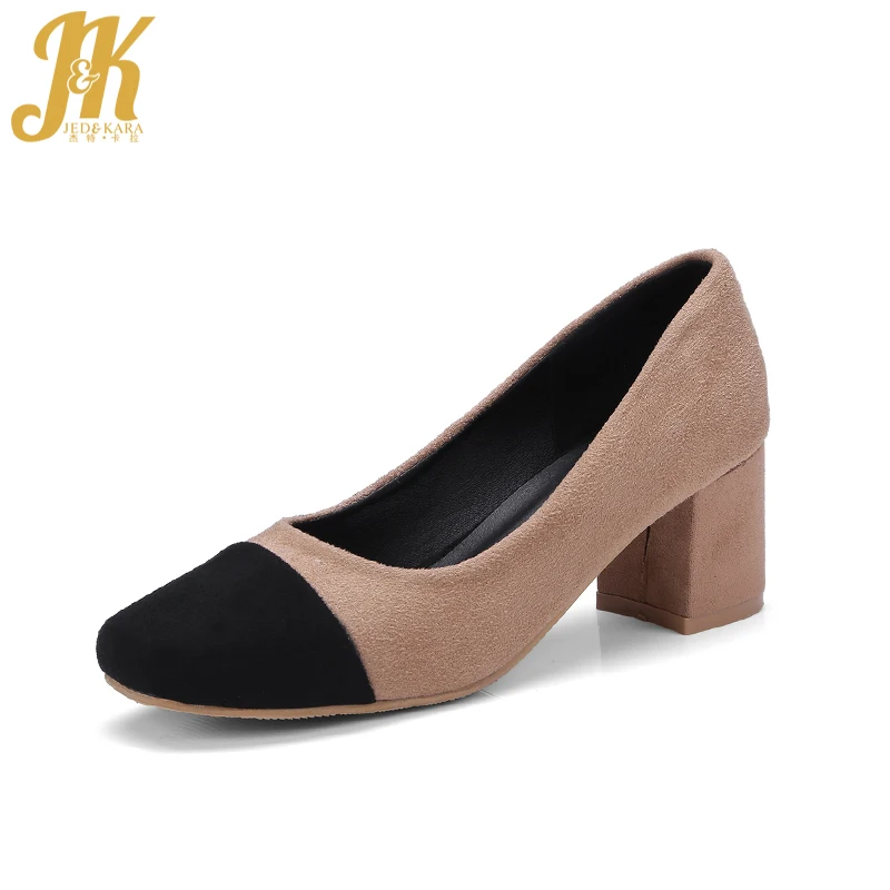 tan heels square toe
