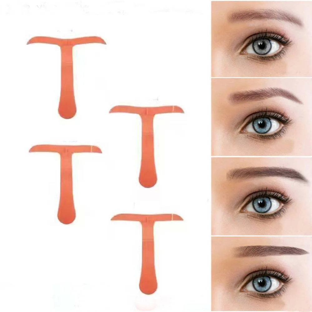 

Hot Sale 4 Styles Eyebrow Permanent Shaper Template Eyebrow Grooming Shaping Stencil Kit Female Brow Stencils Makeup Tools