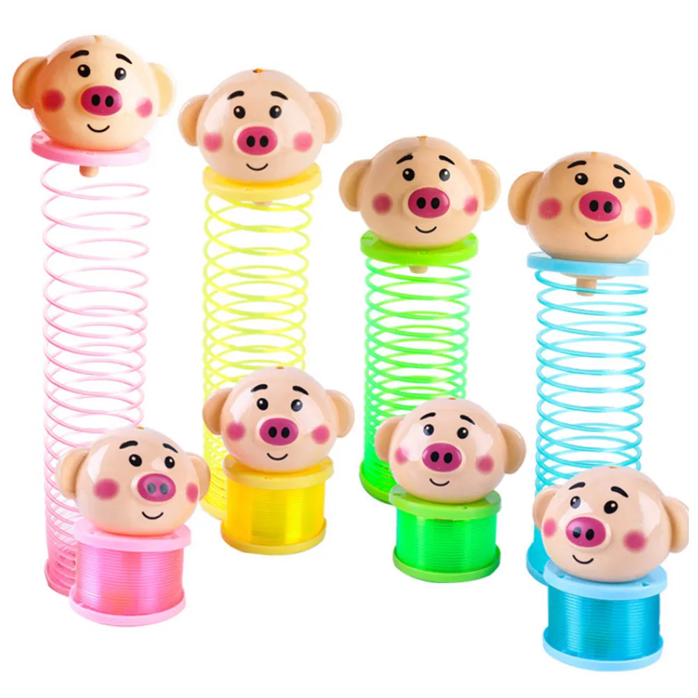 

Kids Magic Plastic Smile Rainbow Spring Colorful Children Circle Coil Elastic Ring Rainbow Circle Folding Plastic Spring Coil