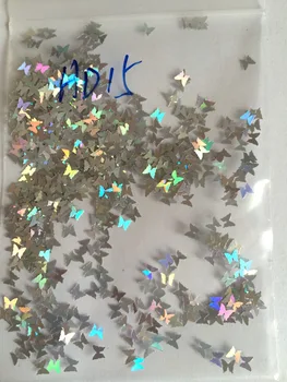 

Holographic silver butterfly solvent resistant glitter for nail polish making