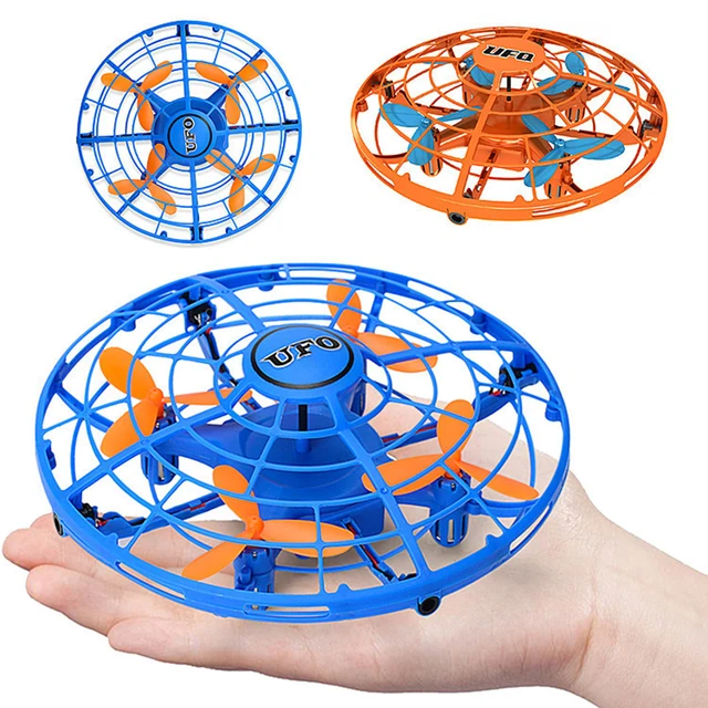 Funny Hand Controlled USB Charging Flying Ball Mini Aircraft Interactive Infrared Induction with 360 Rotating LED Light for Kids