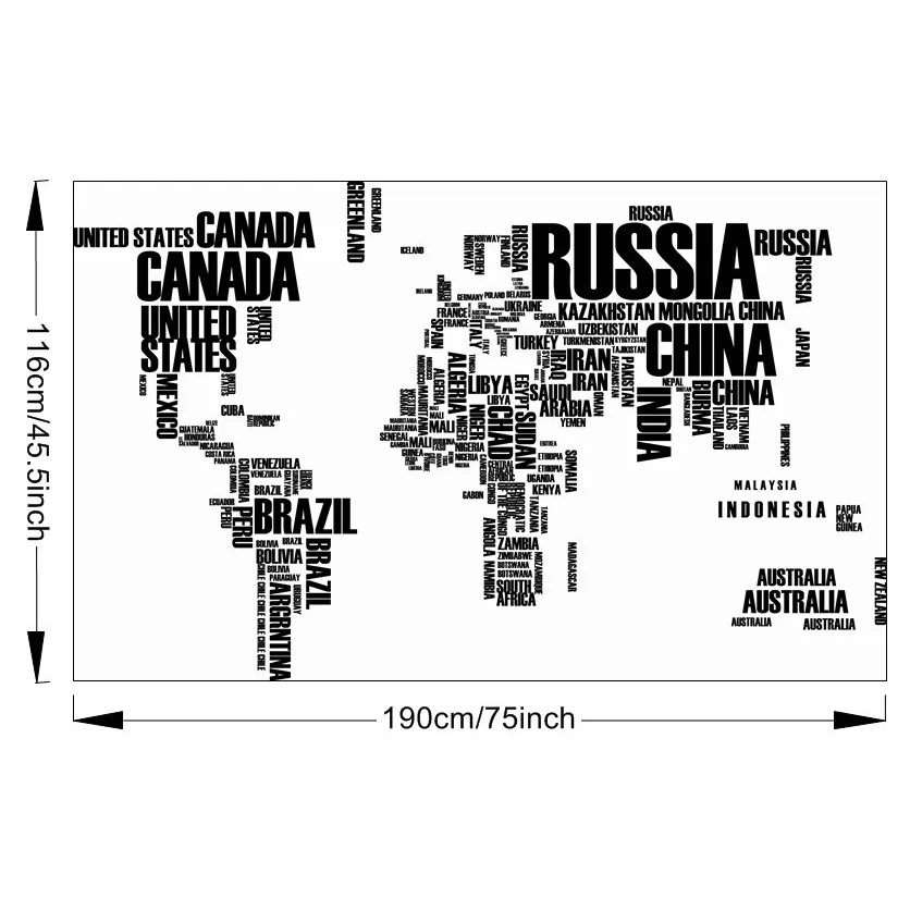 Художественная Настенная Наклейка карта мира название страны для гостиной украшение обои наклейка s спальня домашний Декор стены аксессуары фрески