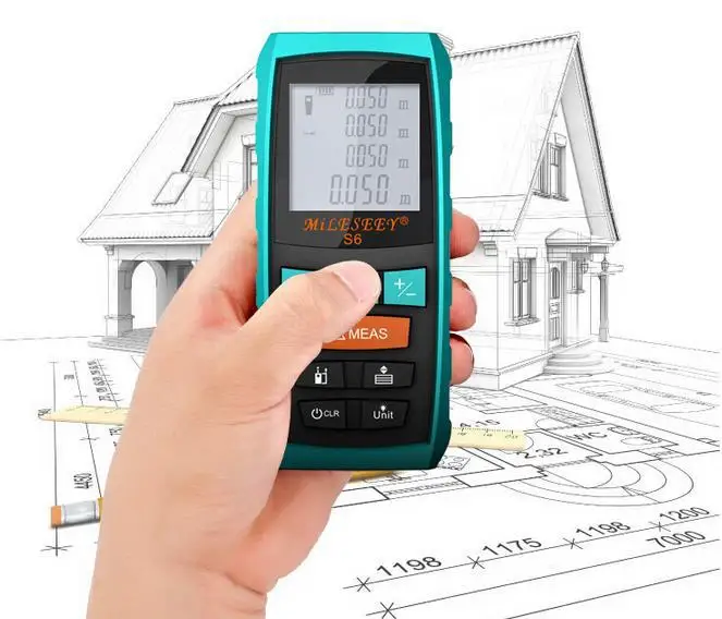 

Mileseey S6 Handheld Rangefinder Laser Distance Meter Digital Range Finder Tape Measurer 80M