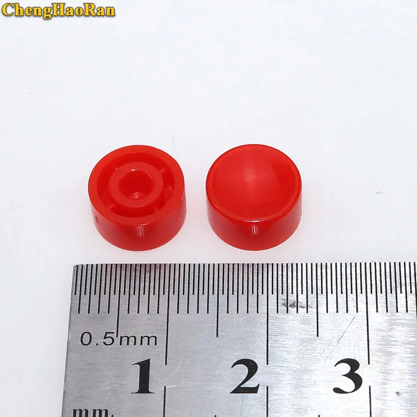 ChengHaoRan 200 шт A17 пластиковые тактильные кнопки переключения колпачки кнопочные колпачки многоцветные вогнутые 5,3*10 мм для 6*6 круглых тактных переключателей