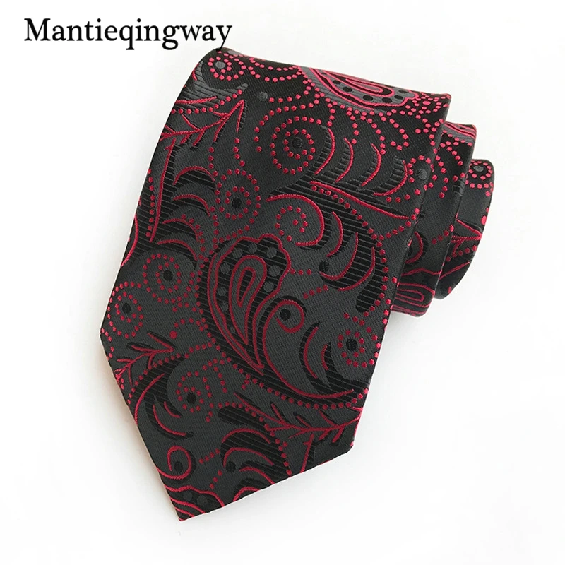 Mantieqingway Мода Пейсли с цветочным принтом галстуки для мужчин полиэстер костюмы шеи галстук Свадьба шеи гравата, тонкий галстук