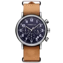 Классические кварцевые часы из натуральной кожи с хронографом, многофункциональные мужские наручные часы, черные часы