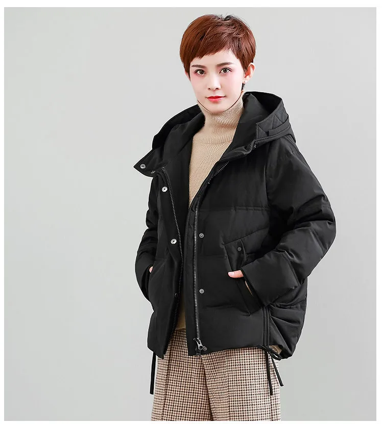 2018 New Women's down Jacket Large Size Women's Down Jacket Hooded Loose Female Jacket Fashion Zipper Coat Female (9)
