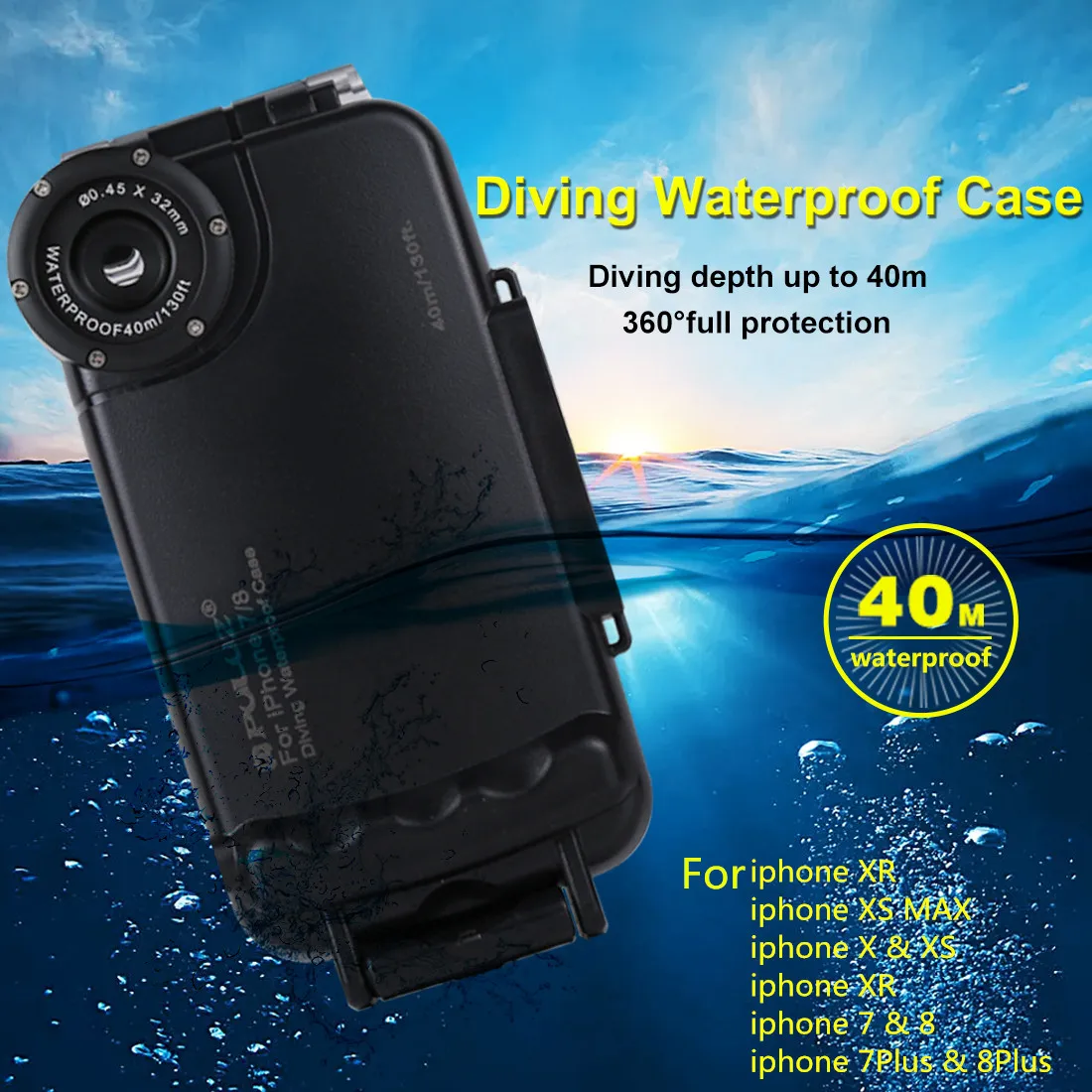 40m/130ft Waterproof Diving Housing Photo Video Taking Underwater Cover Case for Apple iPhone 78 xr XS Max mobile phone case | Мобильные