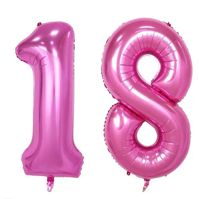 40 Inch Number 18 Mylar Balloons Birthday Number 1 & 8