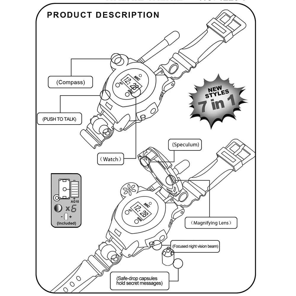 2 шт часы с рацией детские часы уличная игра часы интерфон подарок
