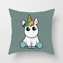 

1 Piece 40x40cm Kawaii Unicorn Cushion Cover Cute Anime Animal Pillow Case Cover Cushions Cover For Sofa Children XF365-7