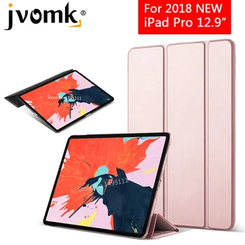 

Case for iPad Pro 12.9 2018 PU Leather Transparent PC Back Ultra Slim Light Weight Trifold Smart Cover for iPad Pro 12.9 inch