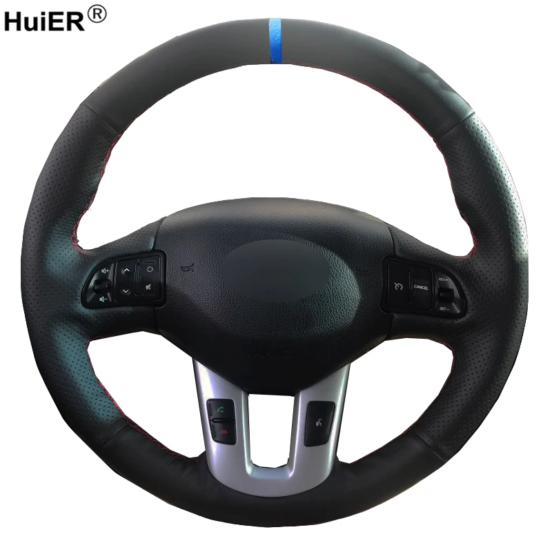 HuiER Hand Sewing Car Steering Wheel Cover For Kia Ceed Ceeɽ 2010 - 2012 Sportage 3 2011 2014 Braid on the Steering-Wheel | Автомобили