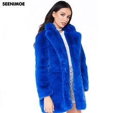 Женское зимнее пальто из искусственного меха, Модное теплое пальто из искусственного меха с длинным рукавом, большие размеры XXXL, женская верхняя одежда