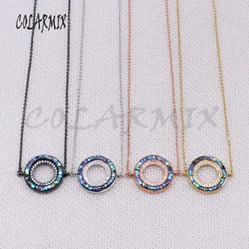 

5 strands Natural abalone circle pendants necklace wholesale jewelry necklace costume jewelry 18"necklace jewelry for women 4480