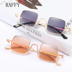 Raffy мода небольшой площади солнцезащитные очки Для женщин Для мужчин Брендовая Дизайнерская обувь металлический каркас красный зеркало