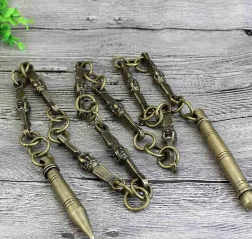 

collection Chinese Old brass lion head/Buddha head nine whip Kung fu weapon