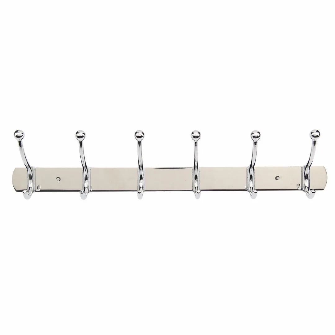 6 Hooks Stainless Steel Bathroom Hanging Organizer Kitchen Organizer Hanger Hooks Over Door Clothes Towel Hanging Rack Holder