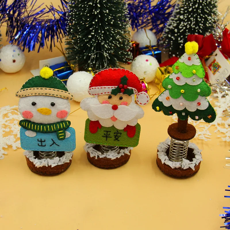 

Felt Free Cutting DIY Package 3Pcs/Lot Felt Cloth Sewing Christmas Pendant Christmas Cloth Doll Material Pack