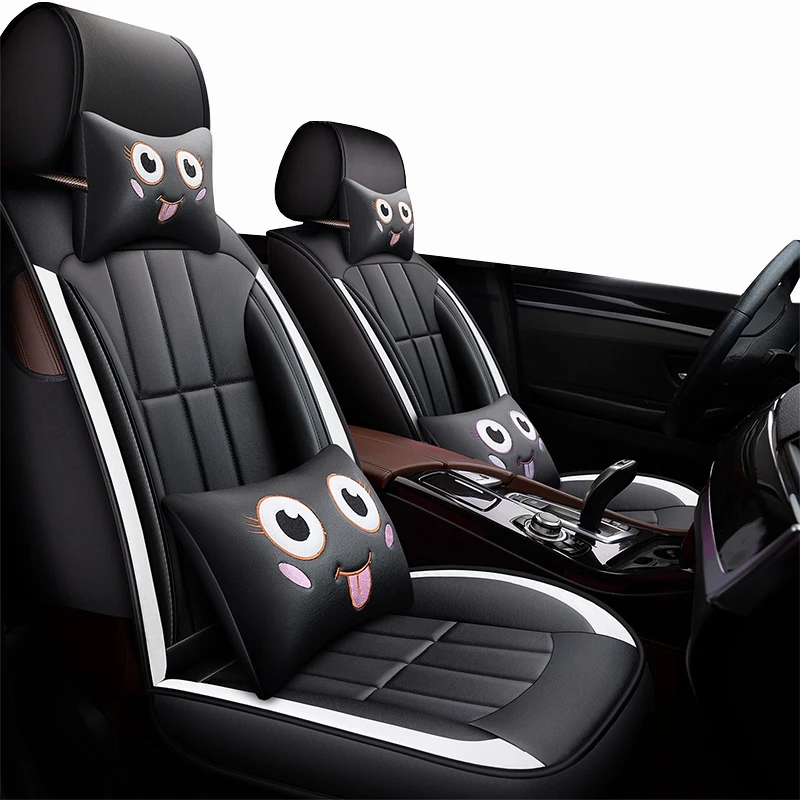 New Cartoon Leather Universal car seat cover For fiat 500 500x albea