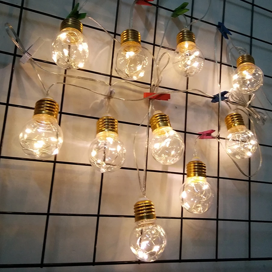 Thrisdar 4 м 10LED гирлянда шар Фея свет шнура на батарейках Открытый медный провод