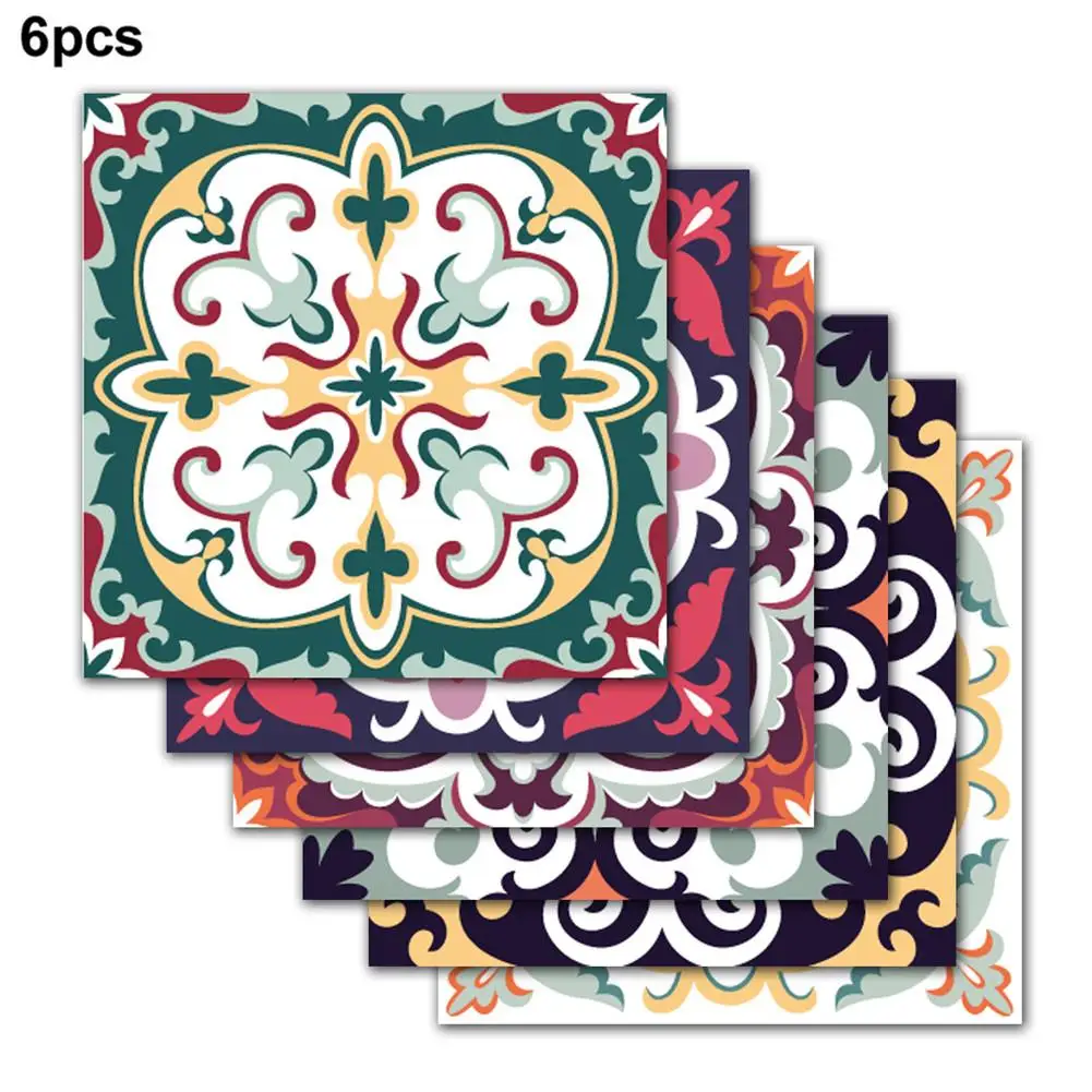 6PCS Nordic Style Retro Tile Sticker 20*20cm Bathroom Kitchen Waterproof Wall Sticker Home Decor Floor Art Mural #CW 6PCS Nordic Style Retro Tile Sticker 20*20cm Bathroom Kitchen Waterproof Wall Sticker Home Decor Floor Art Mural #CW