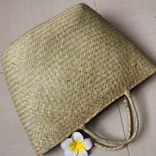 Для женщин модная соломенная сумка морских водорослей тканая сумка путешествие Пляжная сумка ручной работы торгового карман