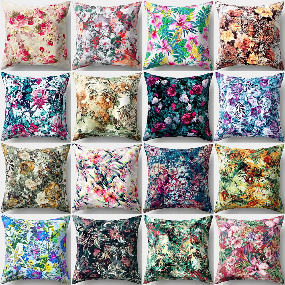 

Pillow Case Beautiful Flower and Bird Polyester Fiber Pillowcase For Bedroom Chair Seat Throw Pillowcase Pillow Cover