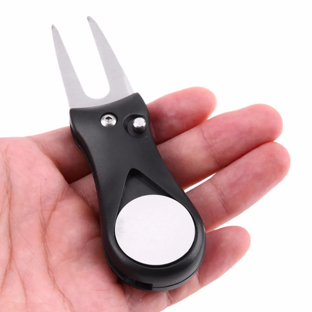 Golf Greens fork metal iron ball mark multi function Green repair fork