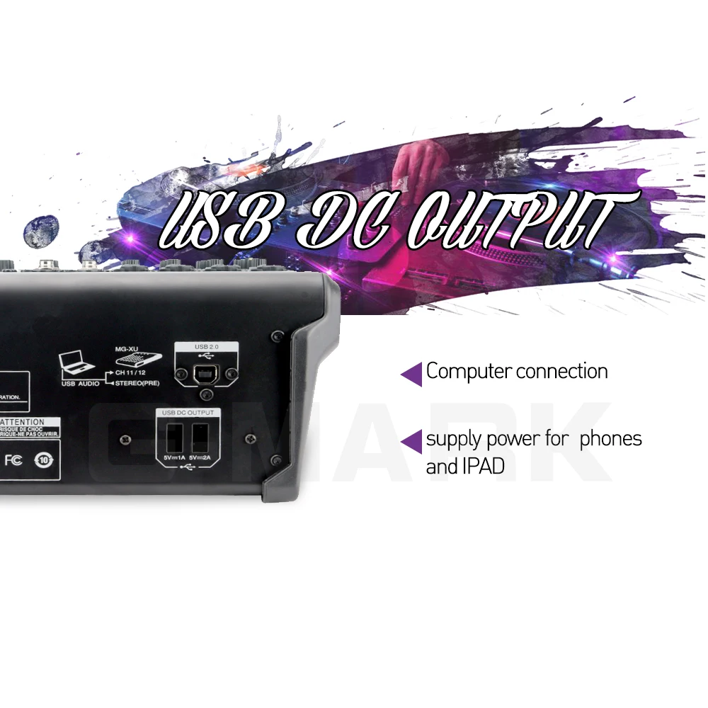 Звукомикшер G MARK MG16MP3 16 Каналы микшерный пульт Bluetooth зарядка через USB DJ MP3 плеер + 48V
