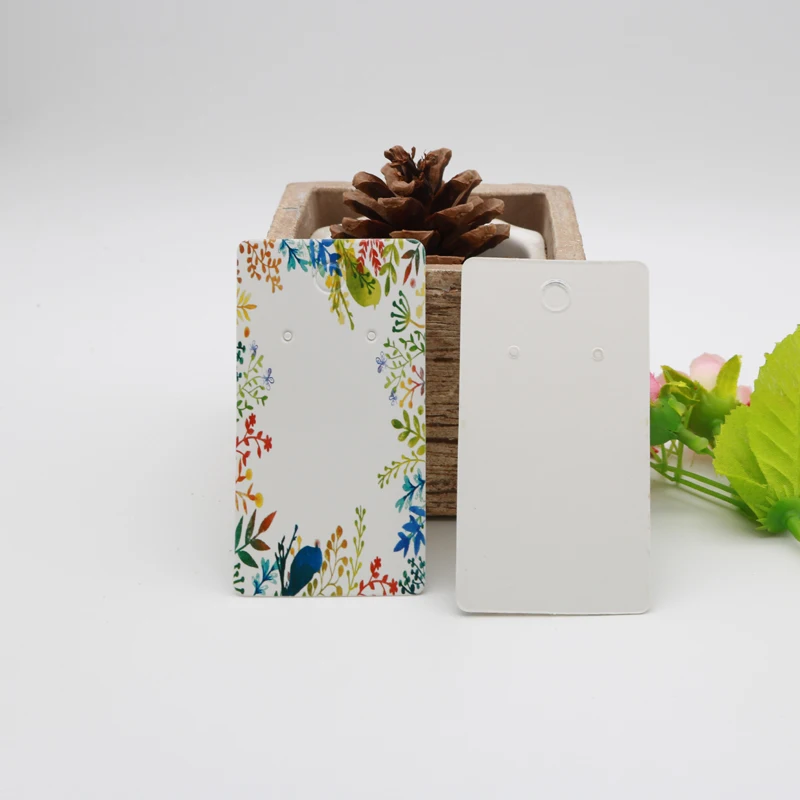 

Colorful Branch Printed Earring Cards 4.5x8.5cm 100pcs/lot Paper Jewelry Earring Display & Packaging Labels Cards Accept Custom