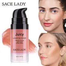 SACE LADY Makeup Liquid Blush 6 Colors Face Rouge Make Up Professional Natural Cheek Blusher Long Lasting Glow Cosmetic SACE LADY Makeup Liquid Blush 6 Colors Face Rouge Make Up Professional Natural Cheek Blusher Long Lasting Glow Cosmetic