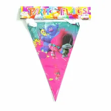 2,5 м вечерние с троллями из мультфильма флаги тема, детский душ вечерние детские праздничные украшения для дня рождения