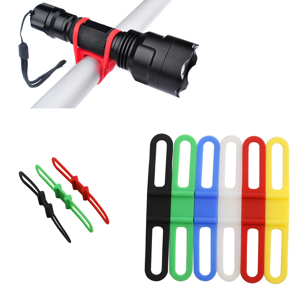 Torch Phone Flashlight Light Holder Silicone Strap Fixing Elastic Bike Bandages