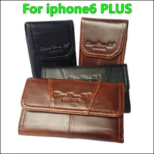 Free Shipping Genuine Flip Leather Case Pouch Holster Belt Clip Cover For Apple iPhone 6 Plus