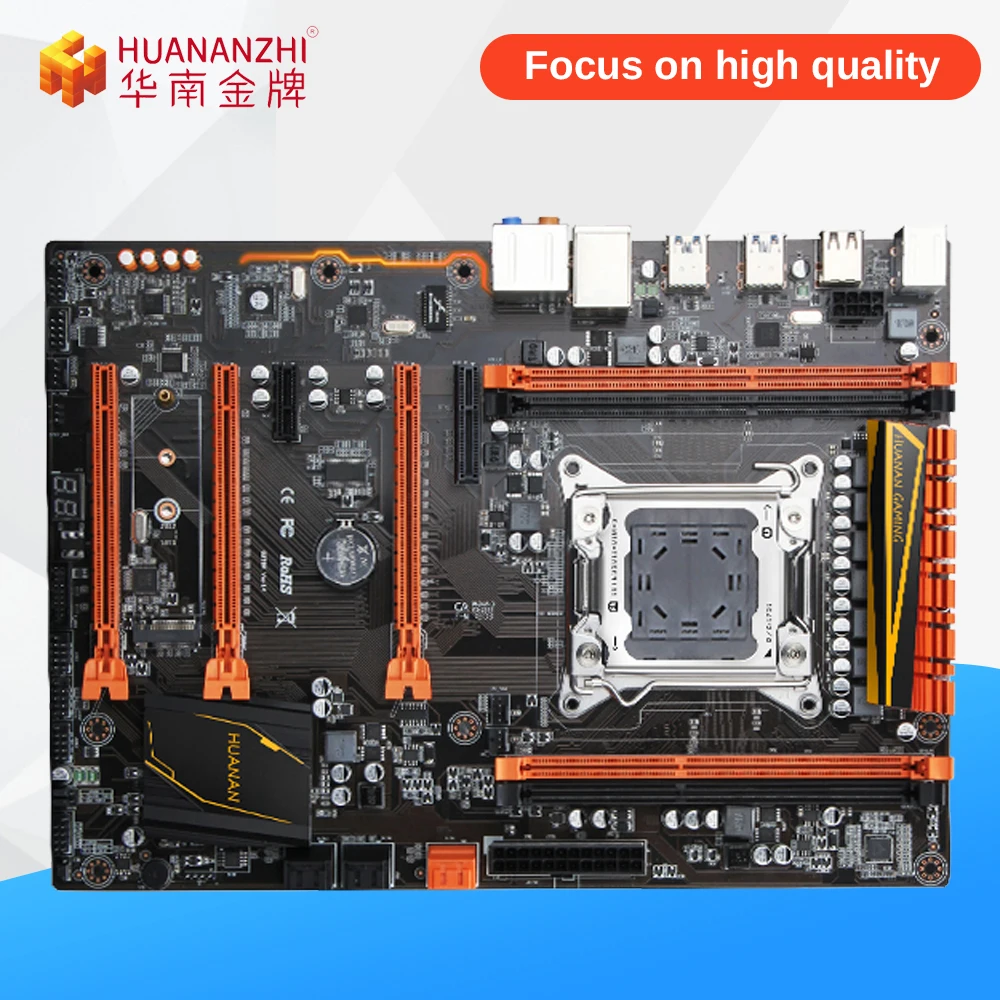 

HUANAN GOLDEN X79 V1.3 Desktop Motherboard X79 Support LGA 2011 E5 DDR3 REG/ECC 1866Mhz 16G*4 PCI-E NVME M.2 SATA3 USB3.0 ATX